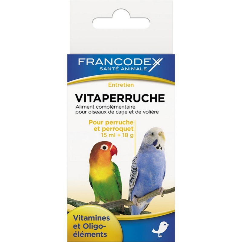 FRANCODEX Witaminy dla papug Zakrzywiony Dziób 15ml + 18g