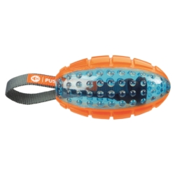TRIXIE Zabawka dla psa RUGBY na sznurku pomarańczowo-niebieska 12cm