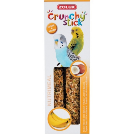 ZOLUX Kolba Crunchy Stick małe papugi orzech kokosowy / banan 85g