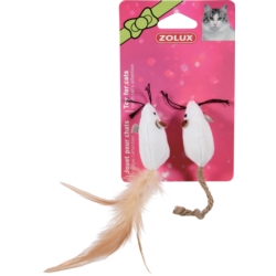 ZOLUX Zabawka dla kota Myszki z piórkami 5cm 2szt