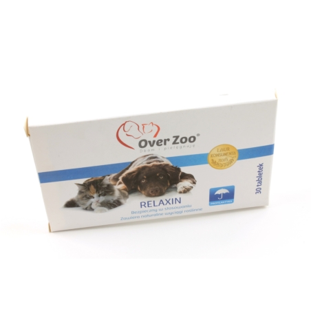 Over Zoo RELAXIN tabletki na uspokojenie dla psa i kota 30tabl.
