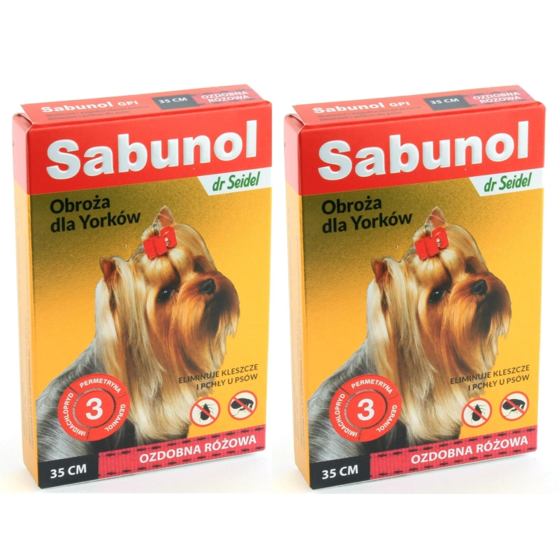 Sabunol obroża dla psa Ozdobna Rózowa 2x35cm