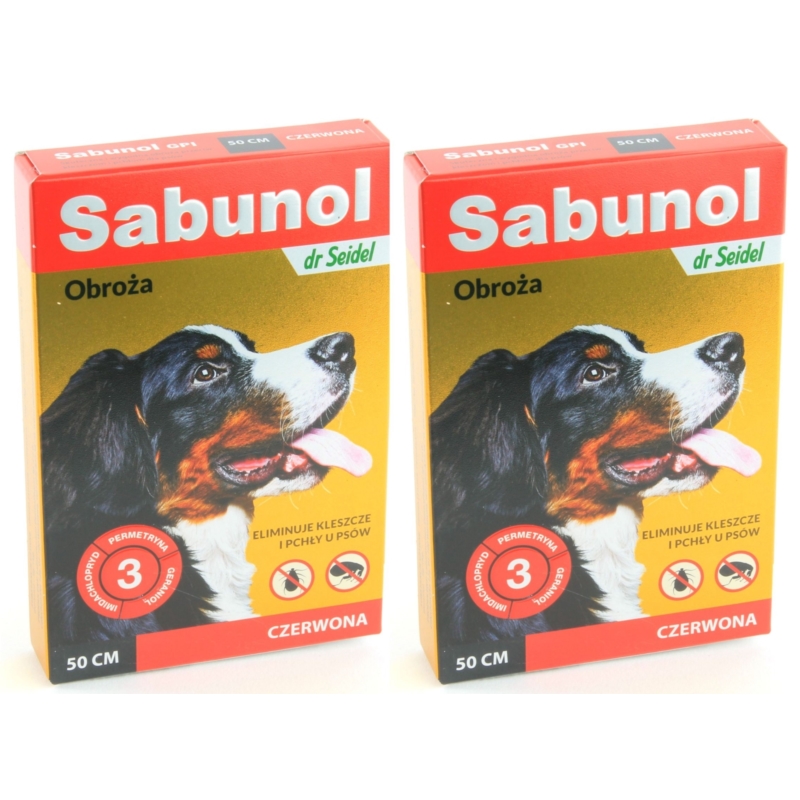 Sabunol obroża dla psa Czerwona 2x50cm