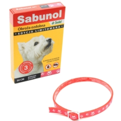 Sabunol obroża dla psa Ozdobna Różowa w łapki 50cm