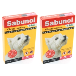Sabunol obroża dla psa Ozdobna Różowa w łapki 2x50cm