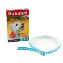 Sabunol obroża dla psa Ozdobna Niebieska w kropki 50cm