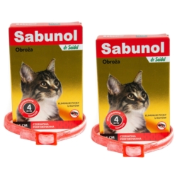 Sabunol obroża dla kota Czerwona 2x35cm