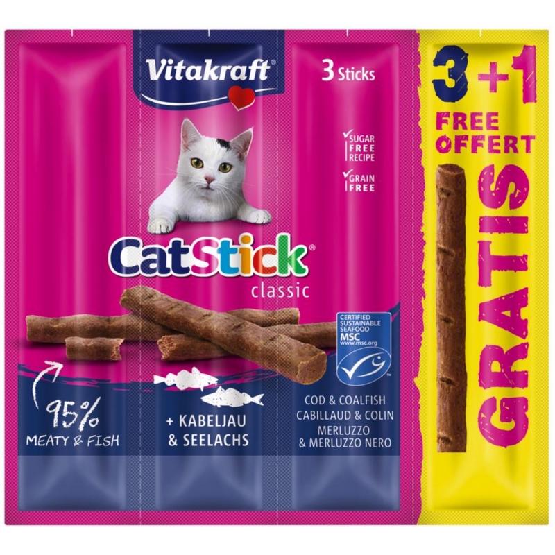 Vitakraft Cat Stick Dorsz 3+1 Gratis