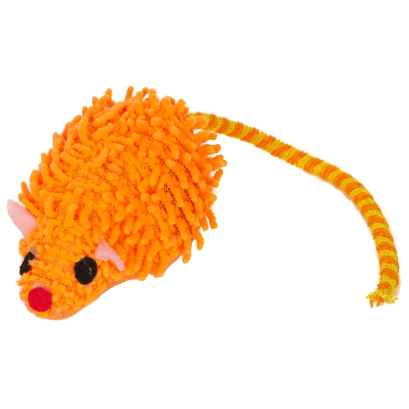 CHICO Zabawka Mysz włochata pomarańczowa 9cm