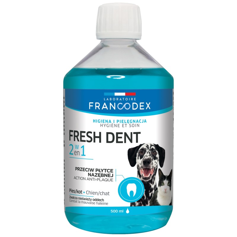 FRANCODEX Fresh Dent Płyn do higieny jamy ustnej Psa i Kota 500ml
