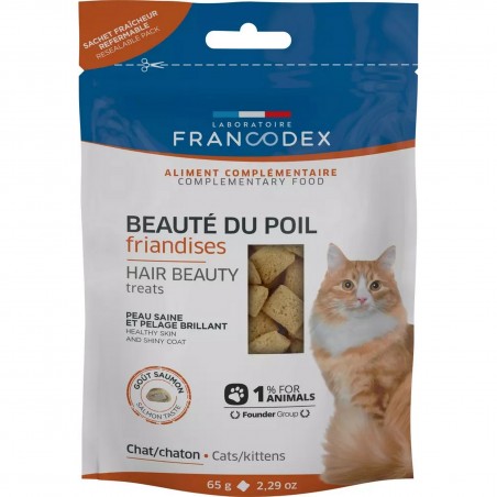 FRANCODEX Przysmak dla kotów piękna sierść 65g