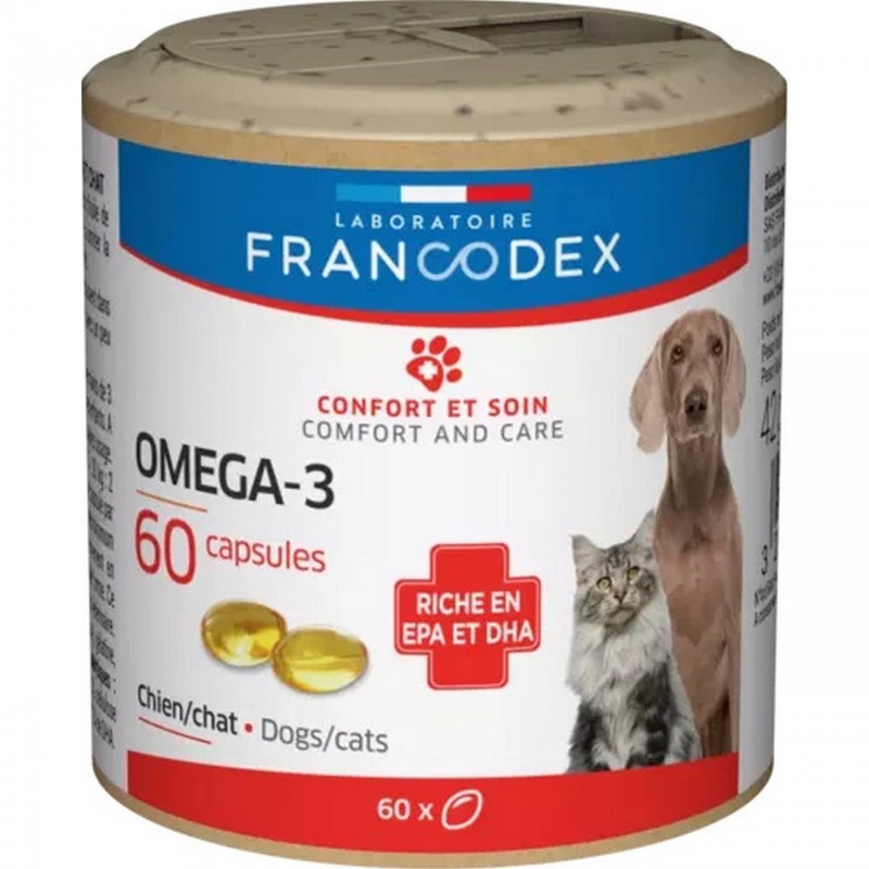 FRANCODEX Omega-3 dla psów i kotów 60szt