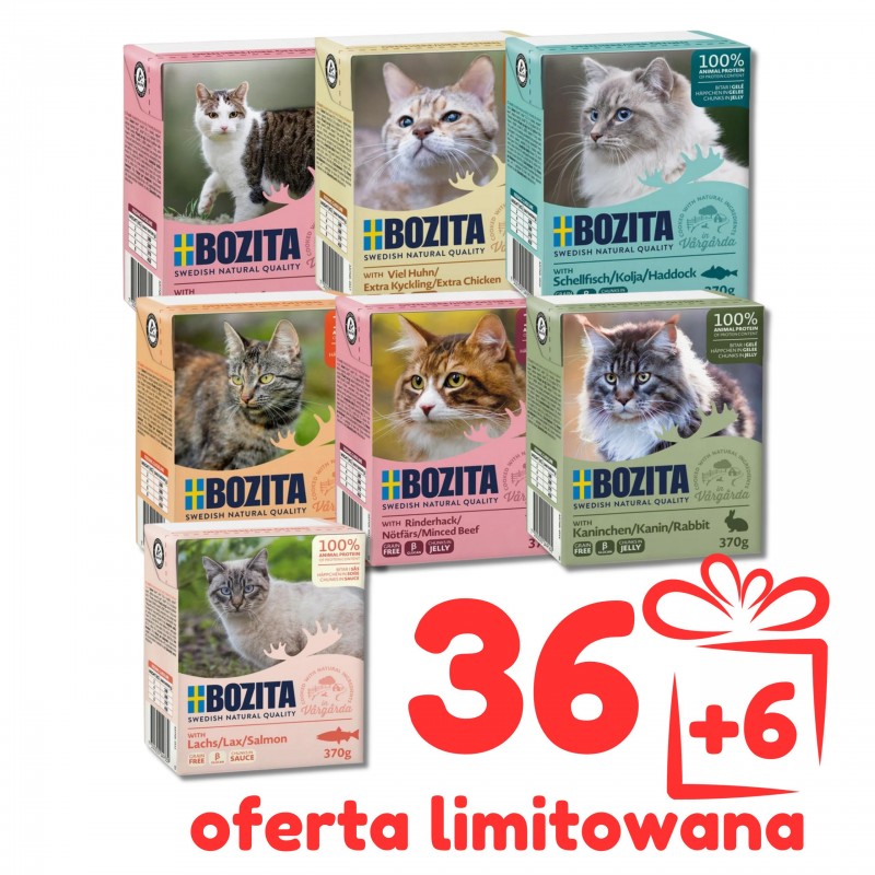 Bozita Feline MIX SMAKÓW 36+6 Gratis! / 42x370g