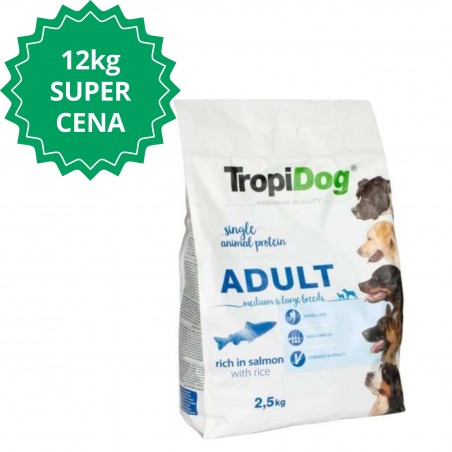 TropiDog Premium Adult M/L Salmon & Rice