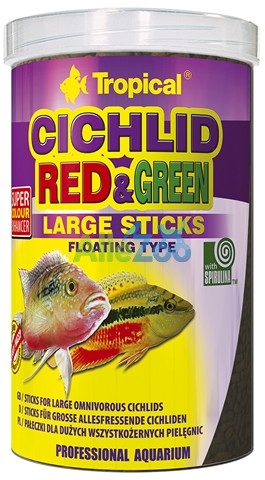 Tropical CICHLID RED & GREEN LARGE STICKS