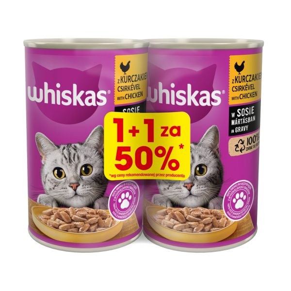 WHISKAS puszka KURCZAK w sosie 2x400g