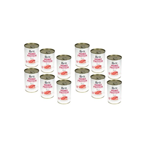 BRIT MONO PROTEIN Mokra Karma Dla Psa Beef Wołowina 12x400g
