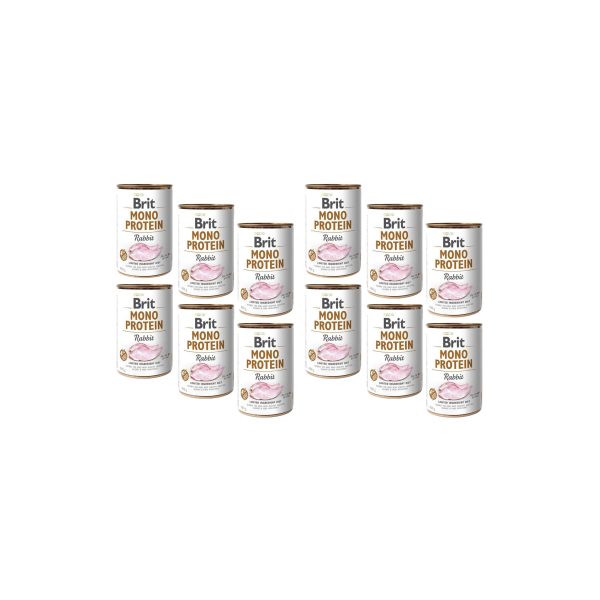 BRIT MONO PROTEIN Mokra Karma Dla Psa Rabbit Królik 12x400g