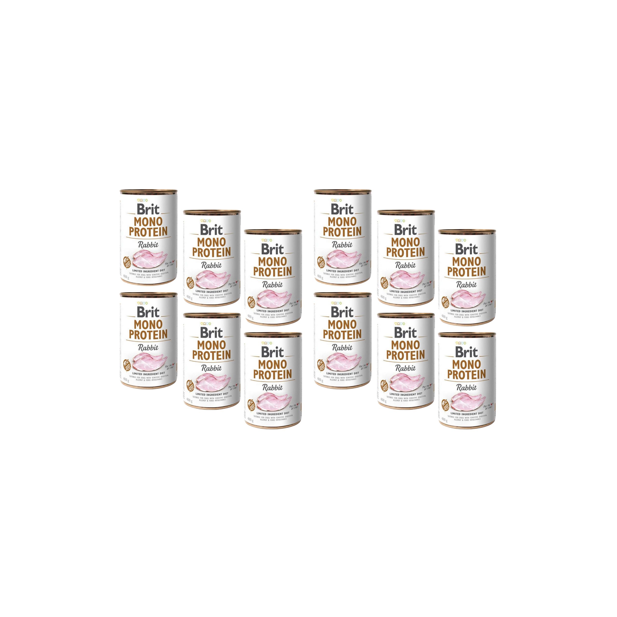 BRIT MONO PROTEIN Mokra Karma Dla Psa Rabbit Królik 12x400g
