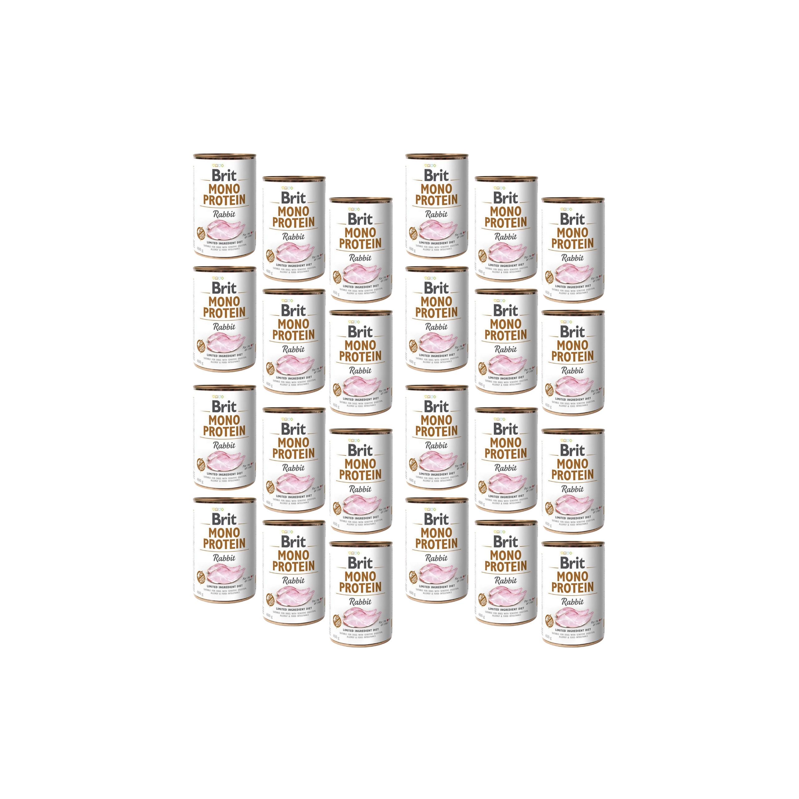BRIT MONO PROTEIN Mokra Karma Dla Psa Rabbit Królik 24x400g