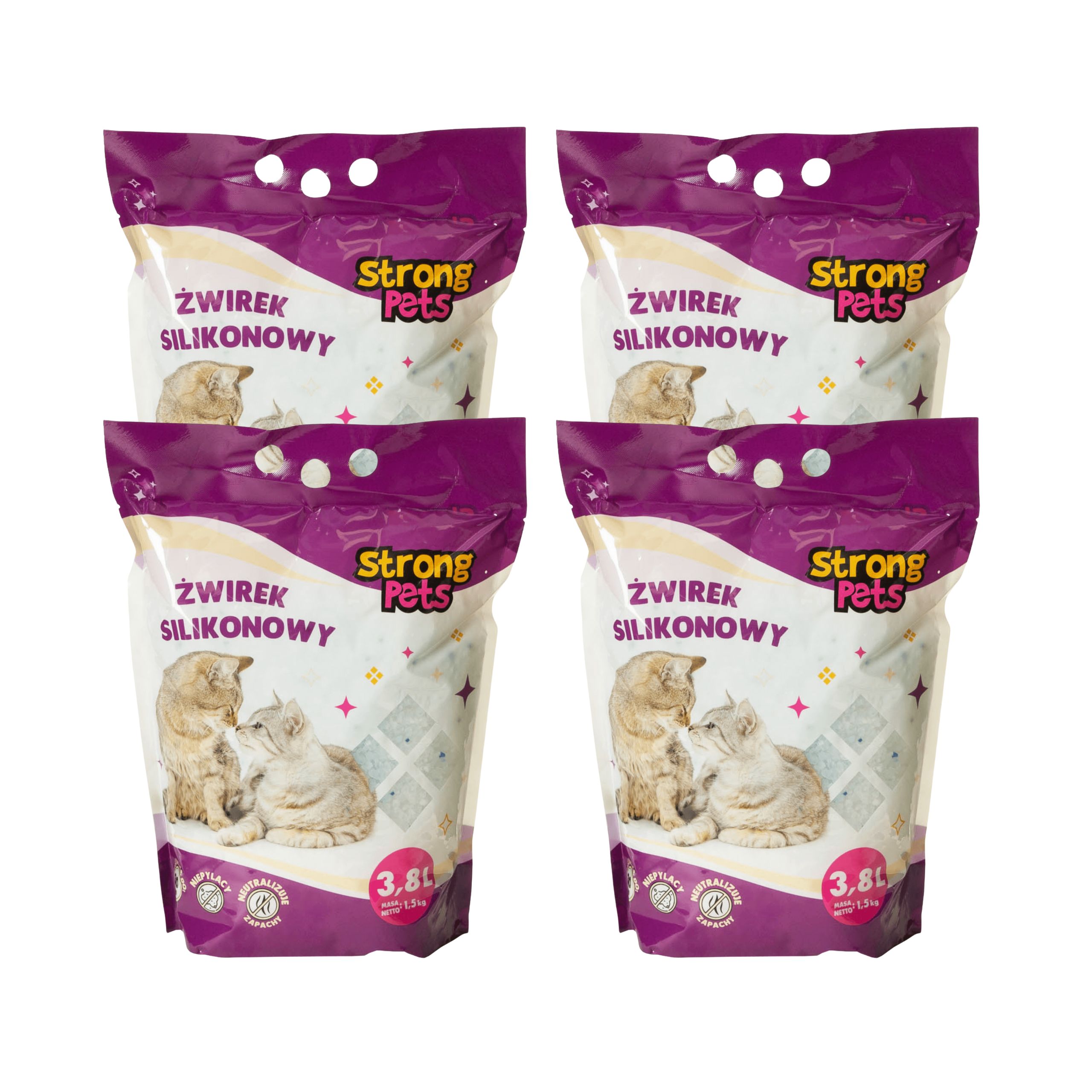 STRONG PETS Żwirek Silikonowy 4×3,8L