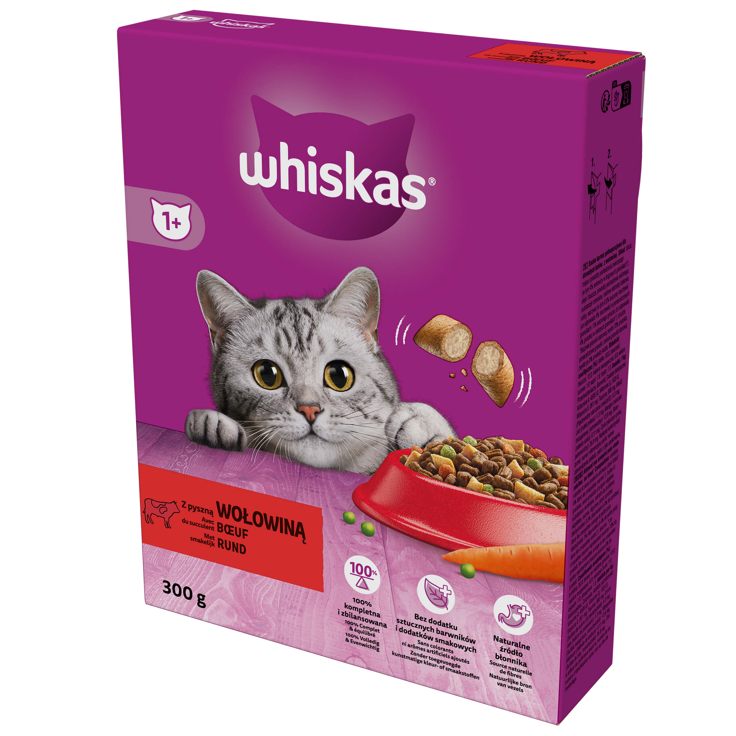 WHISKAS sucha karma z Wołowiną