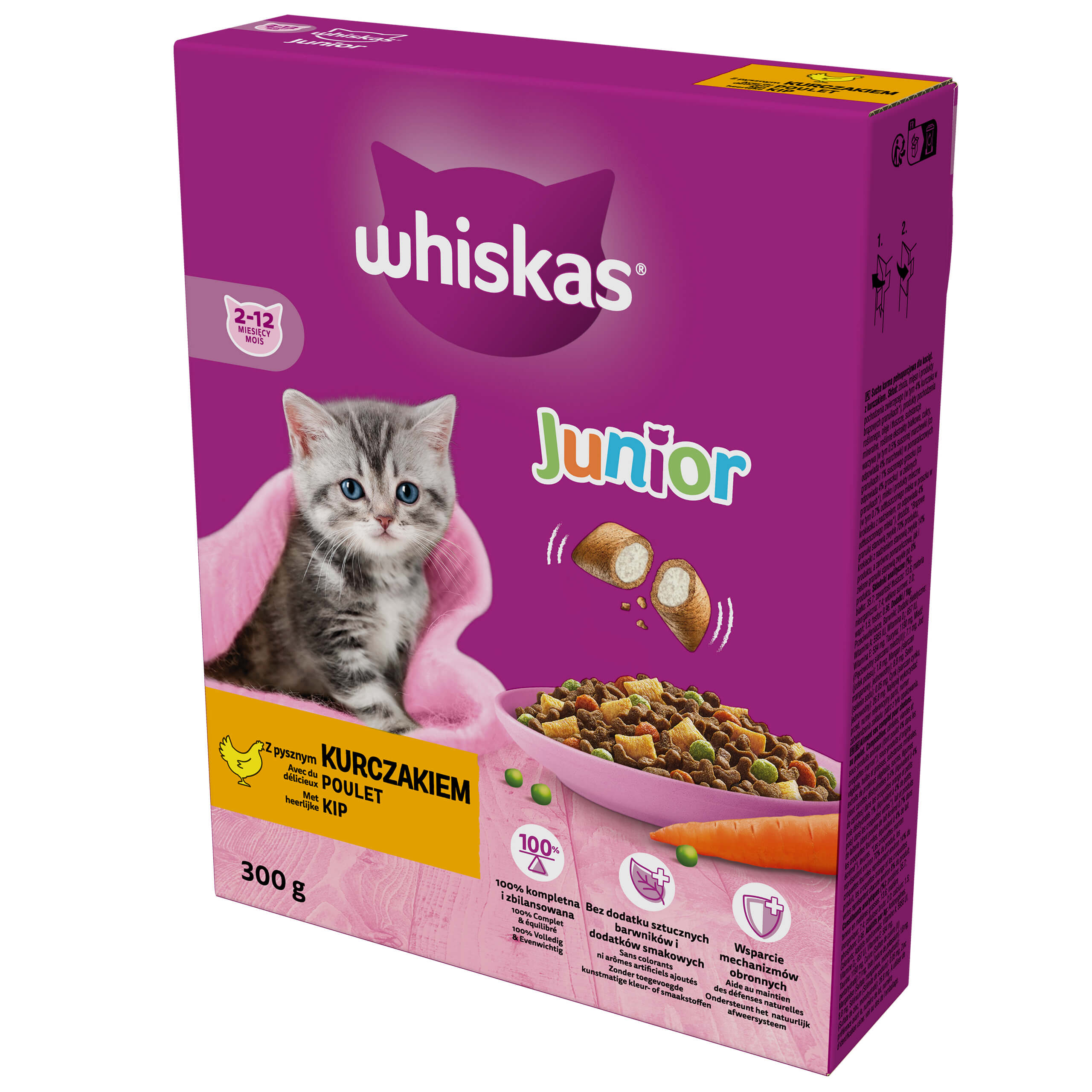 WHISKAS Junior sucha karma z Kurczakiem