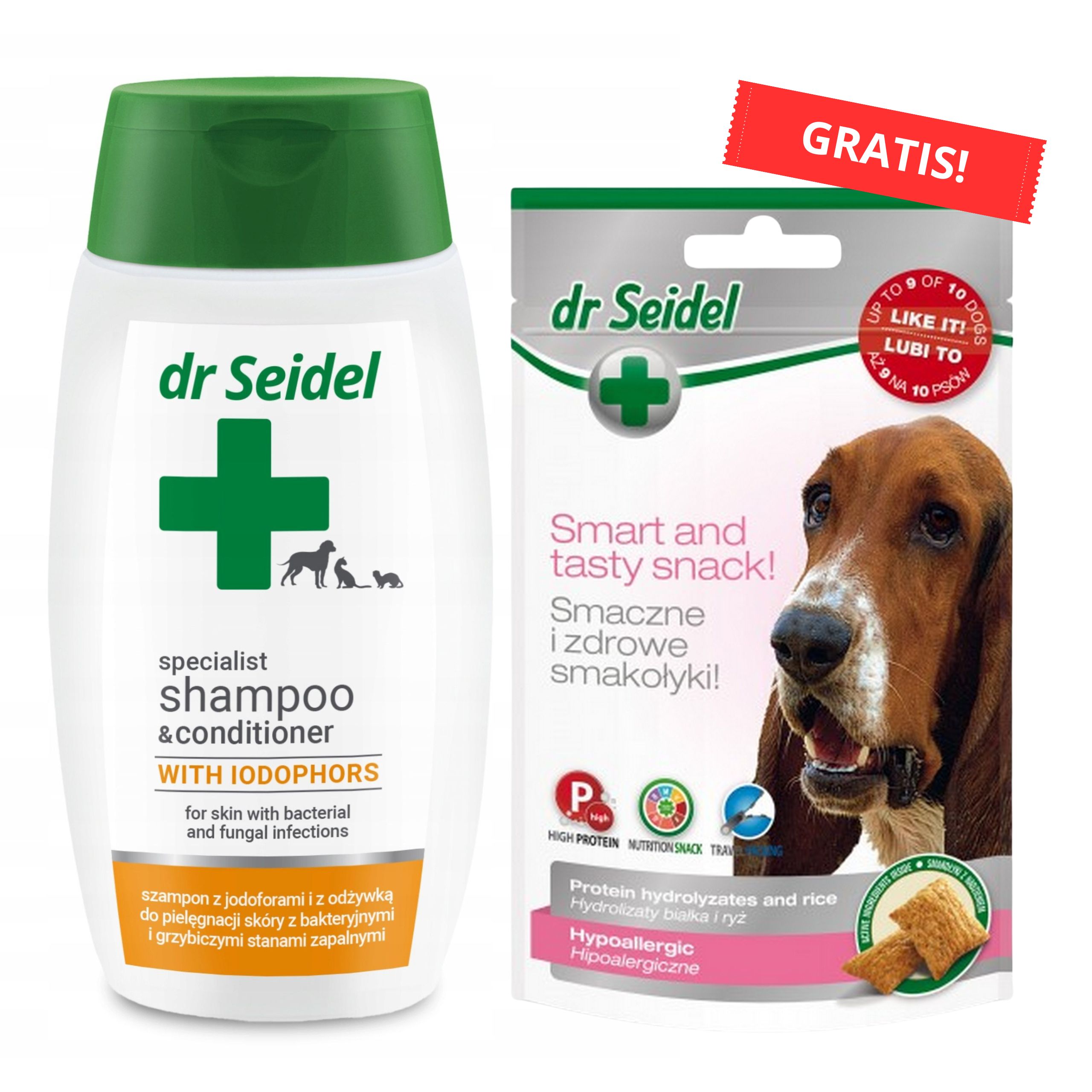 Dr Seidla Szampon JODOFOROWY z odżywką 220ml + Przysmak Gratis!