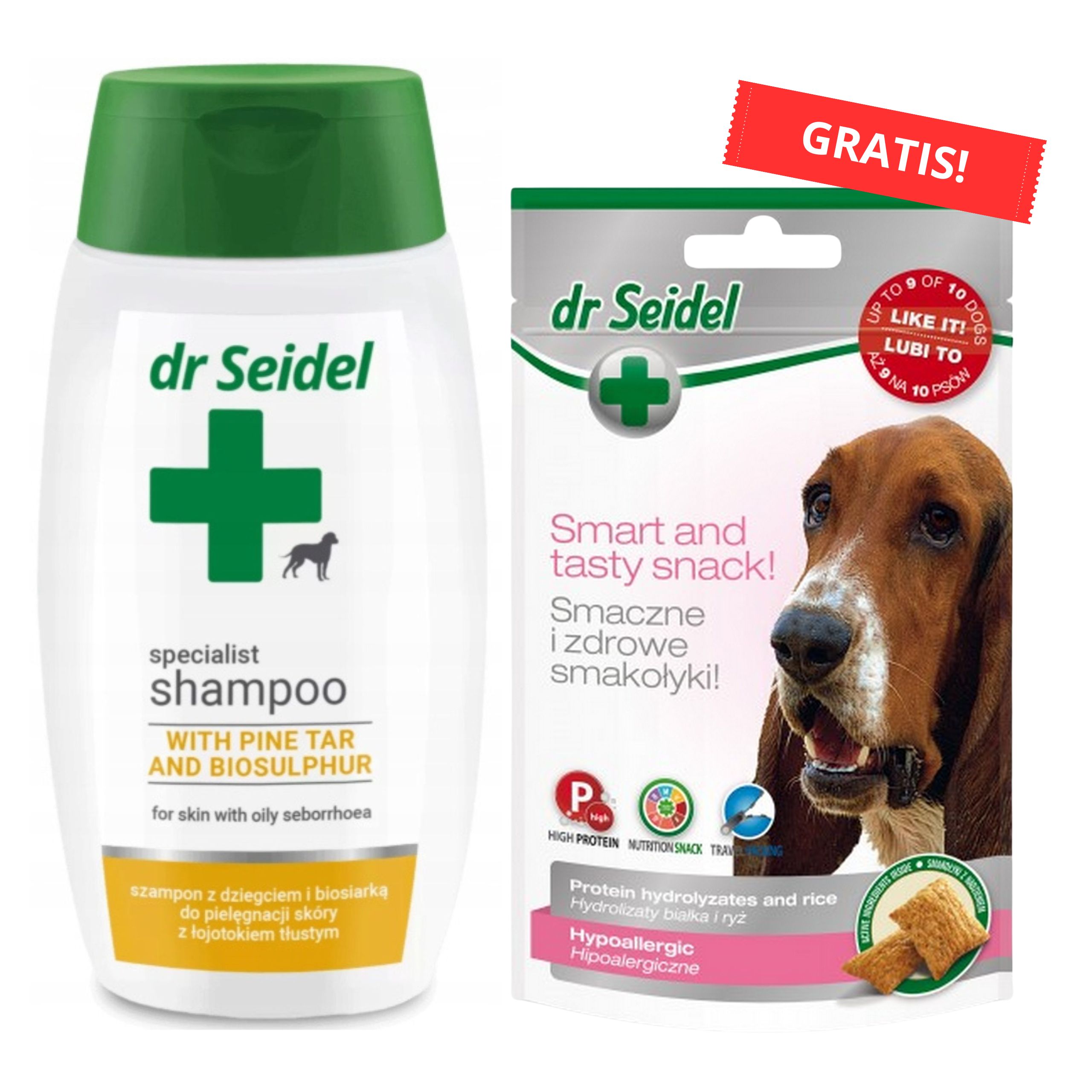 Dr Seidel Szampon z DZIEGCIEM I BIOSIARKĄ 220ml + Przysmak Gratis!