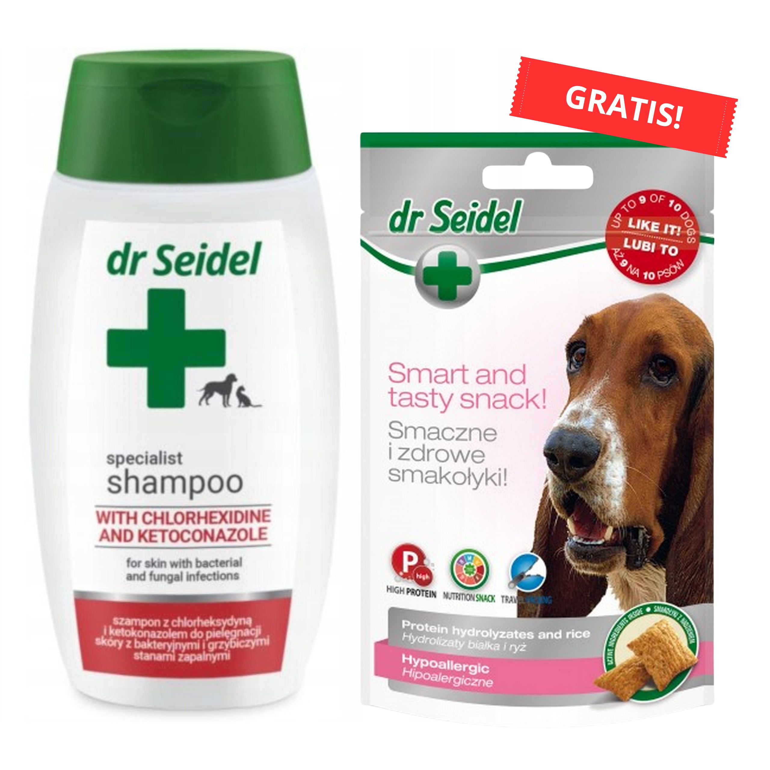 Dr Seidel Szampon Z CHLORHEKSYDYNĄ I KETOKONAZOLEM  220ml + Przysmak Gratis!