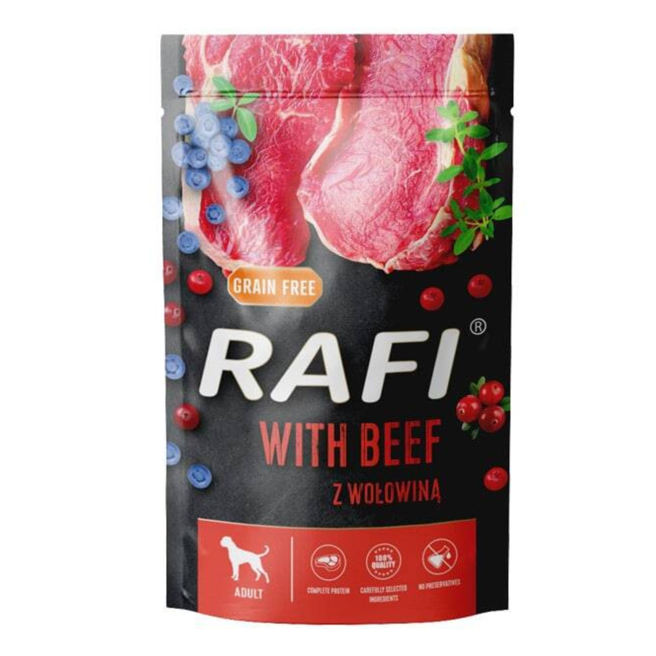 RAFI Grain Free saszetka WOŁOWINA 500g