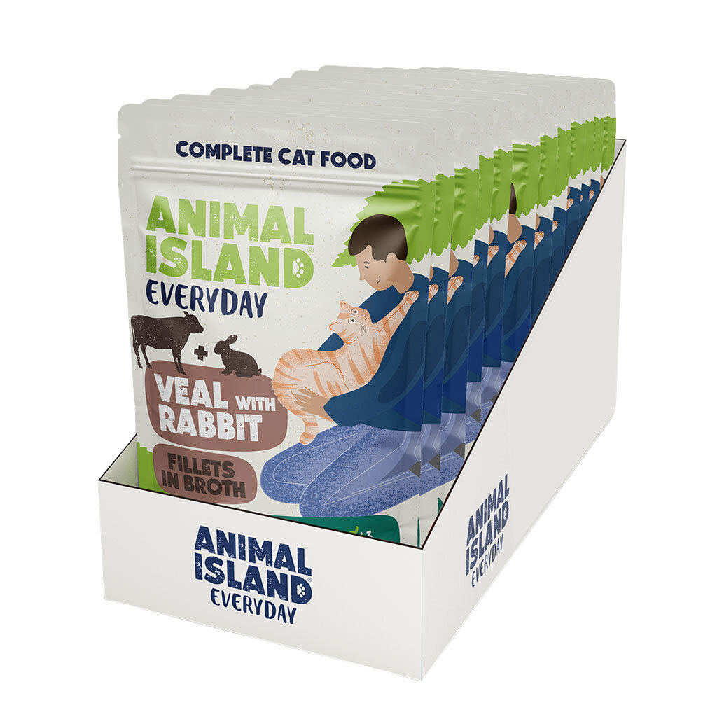 ANIMAL ISLAND Everyday Cielęcina Królik filet w rosole 12x85g