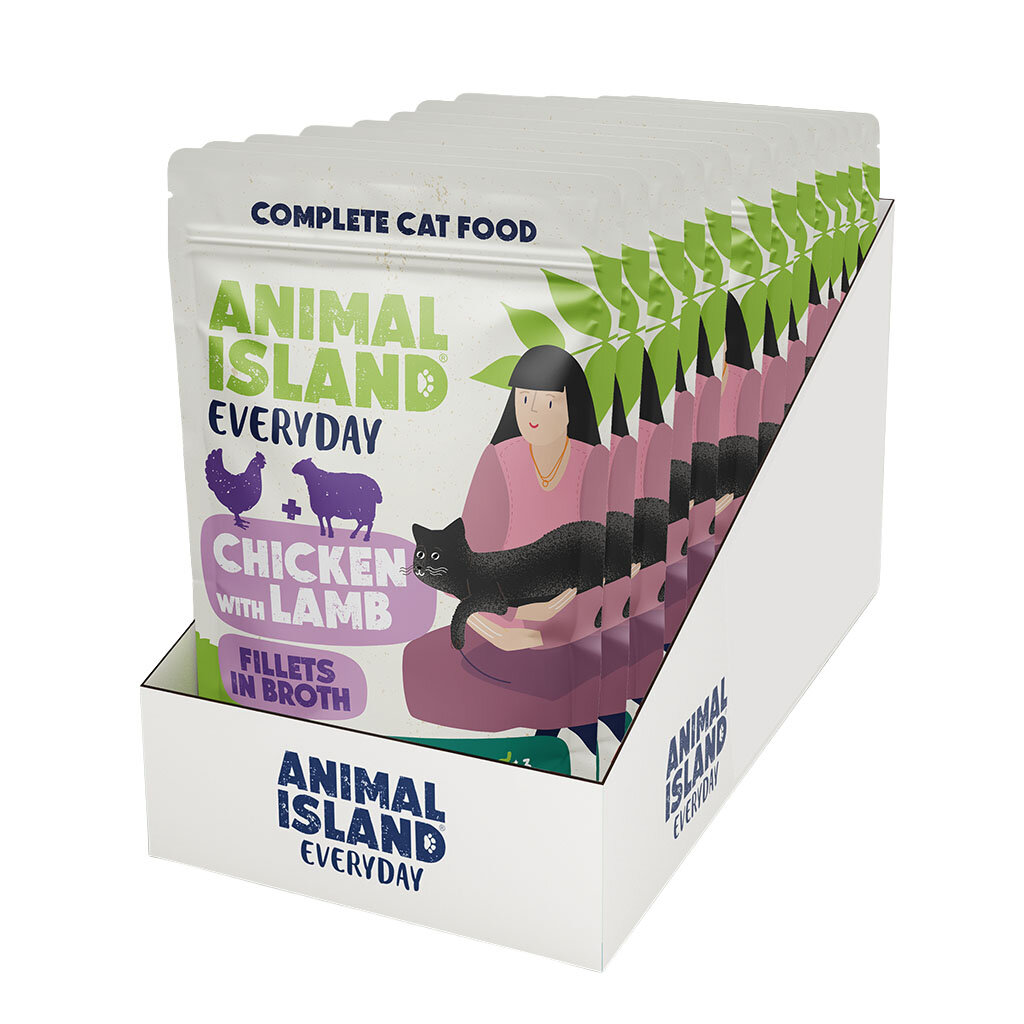 ANIMAL ISLAND Everyday Kurczak Jagnięcina filet w rosole 12x85g