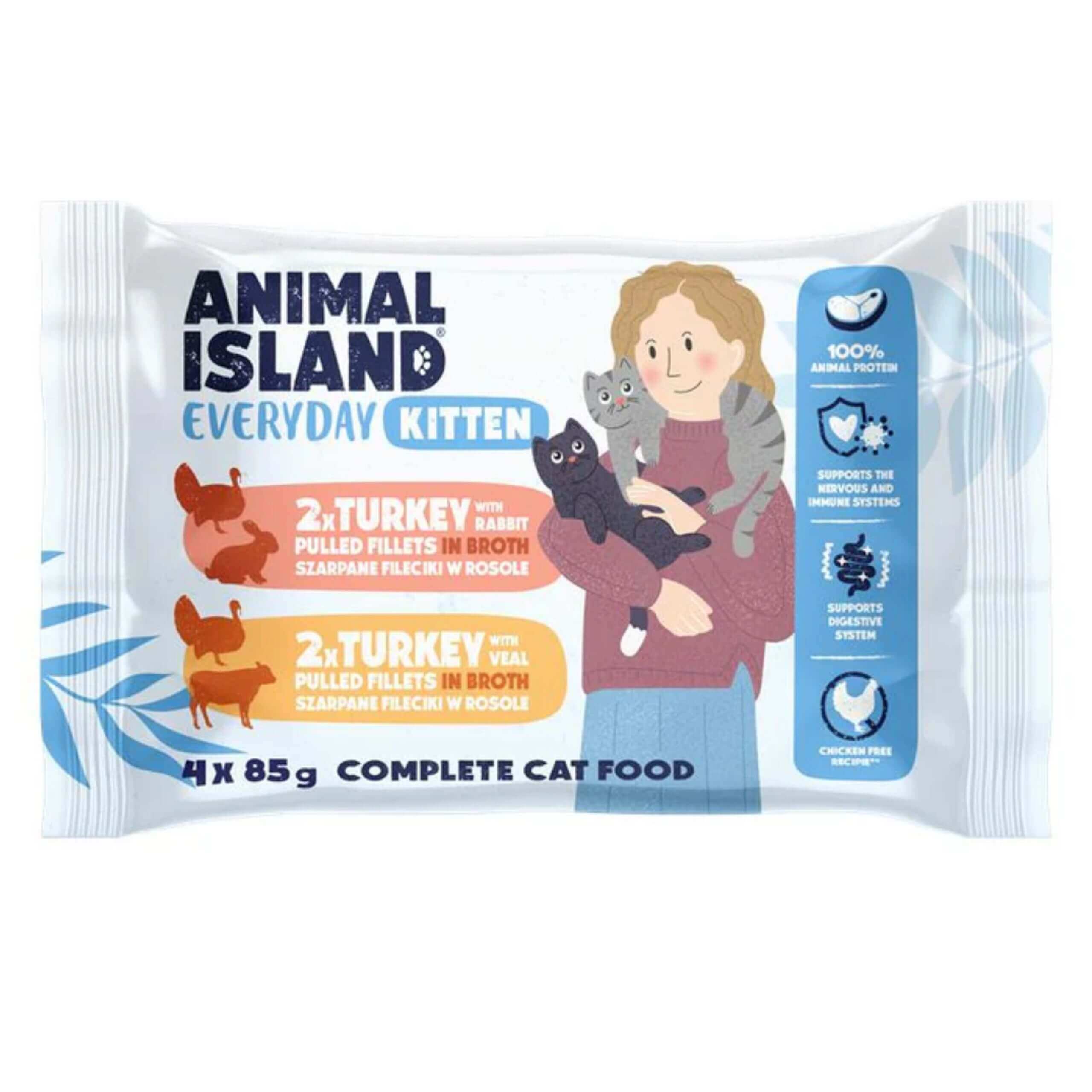 ANIMAL ISLAND Everyday Kitten Mix Smaków w rosole 4x85g