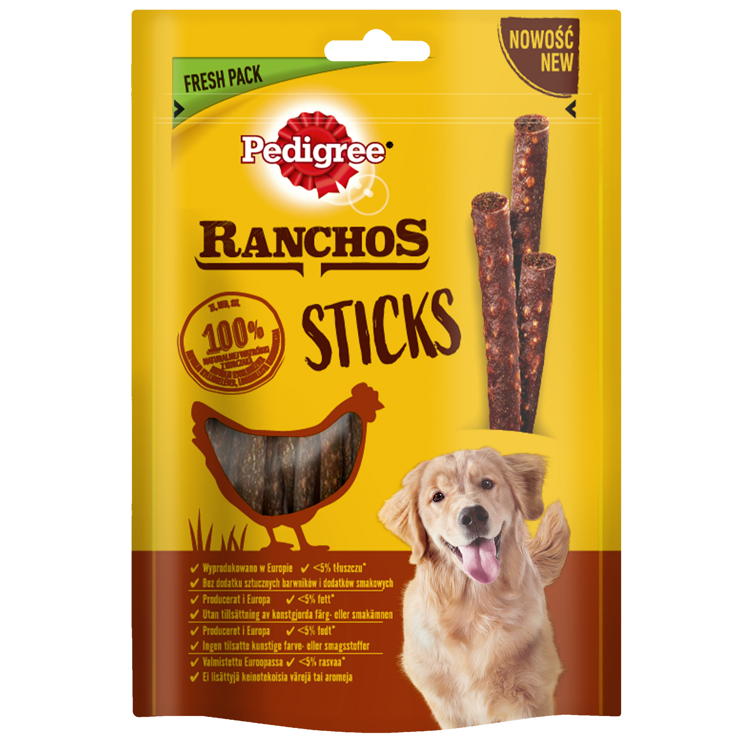 PEDIGREE przysmak RANCHOS Sticks Watróbka z kurczaka 60g