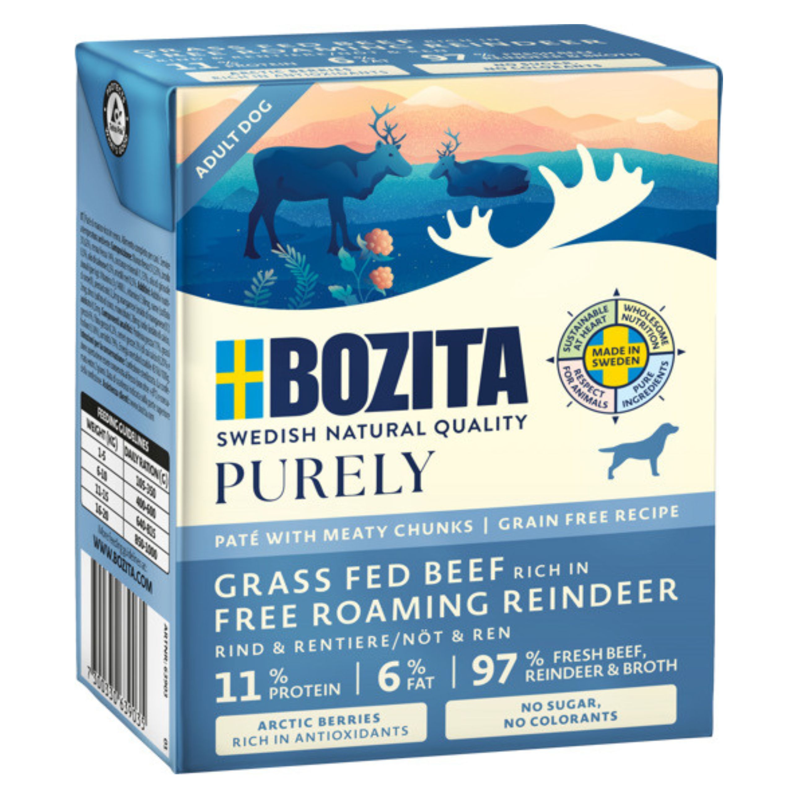 BOZITA Purely ADULT Wołowina i Renifer 370g