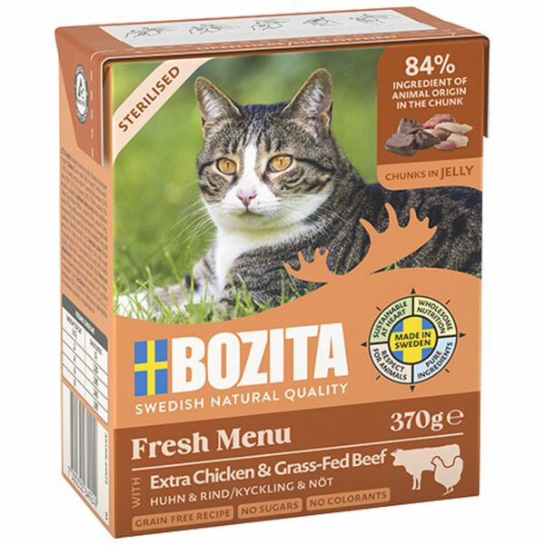 BOZITA Sterilised KURCZAK WOŁOWINA w galaretce 370g
