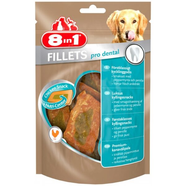 8in1 Przysmak mięsny FILLETS PRO DENTAL  80g