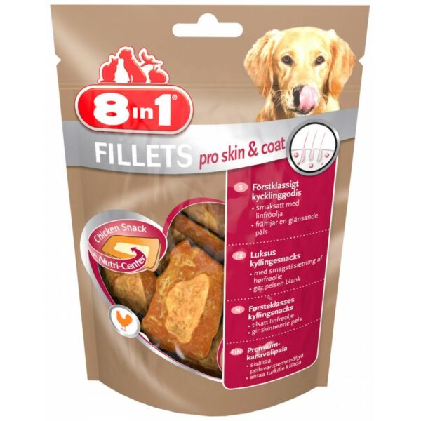 8in1 Przysmak mięsny FILLETS PRO SKIN & COAT S 80g