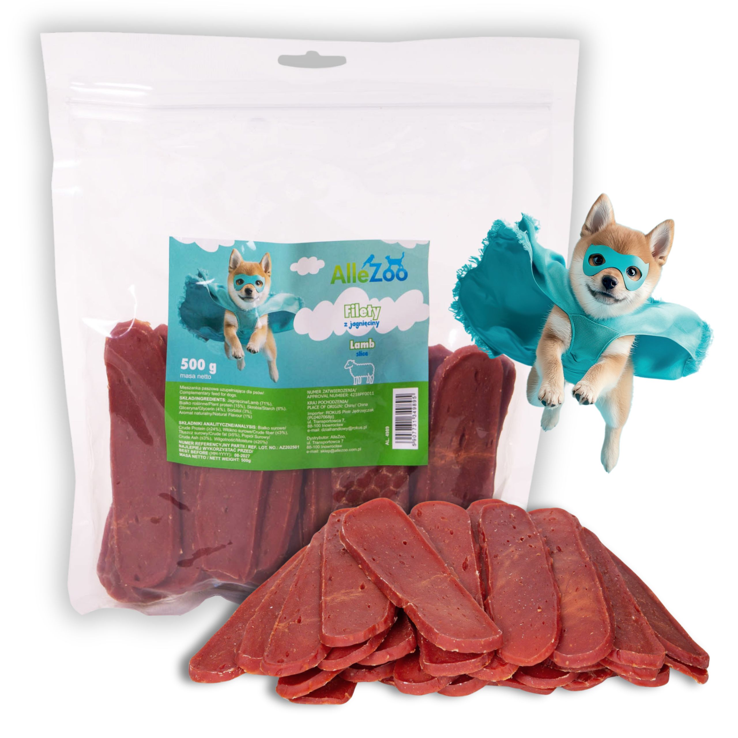 ALLEZOO Filet z Jagnięciny miękki 500G