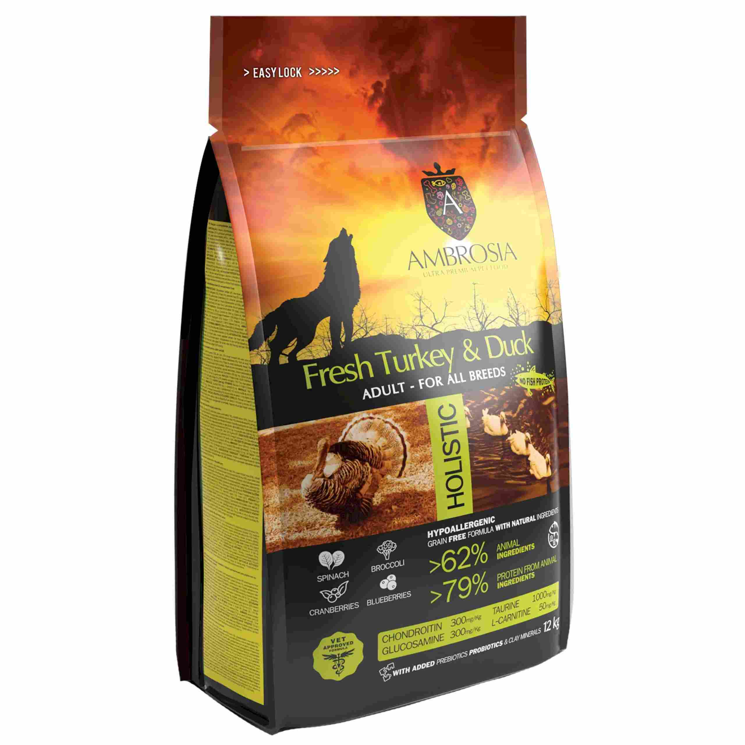 AMBROSIA Adult Turkey Duck 12kg