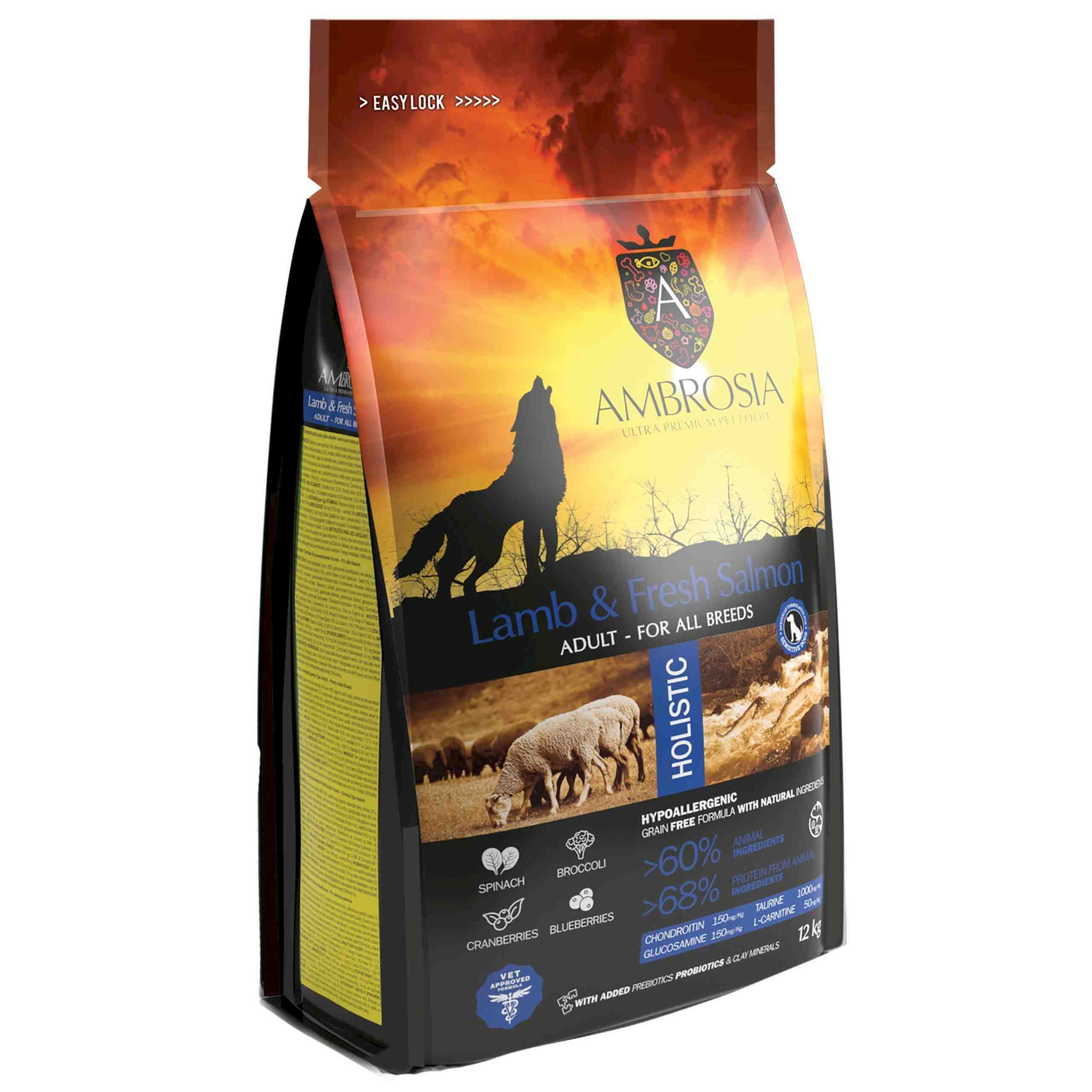 AMBROSIA Adult Lamb Salmon 12kg