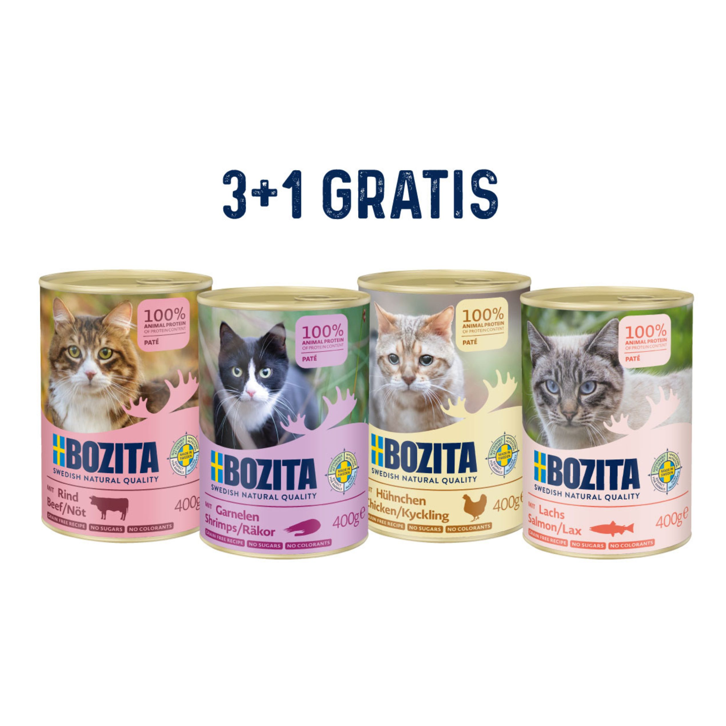 Bozita mus dla kota Mix Smaków 400g 3+1 Gratis!
