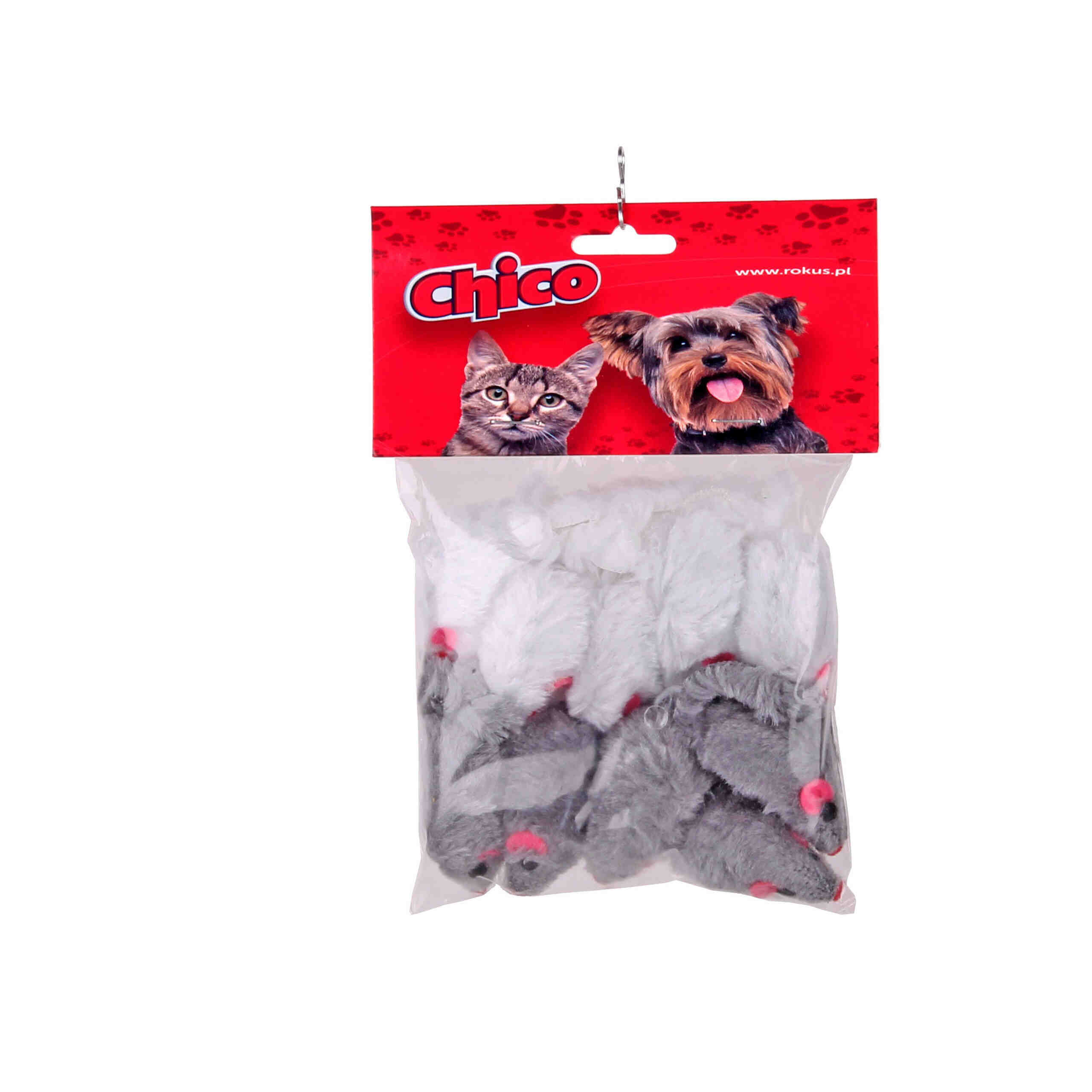 Myszki futrzane dla kota 10szt. 5cm