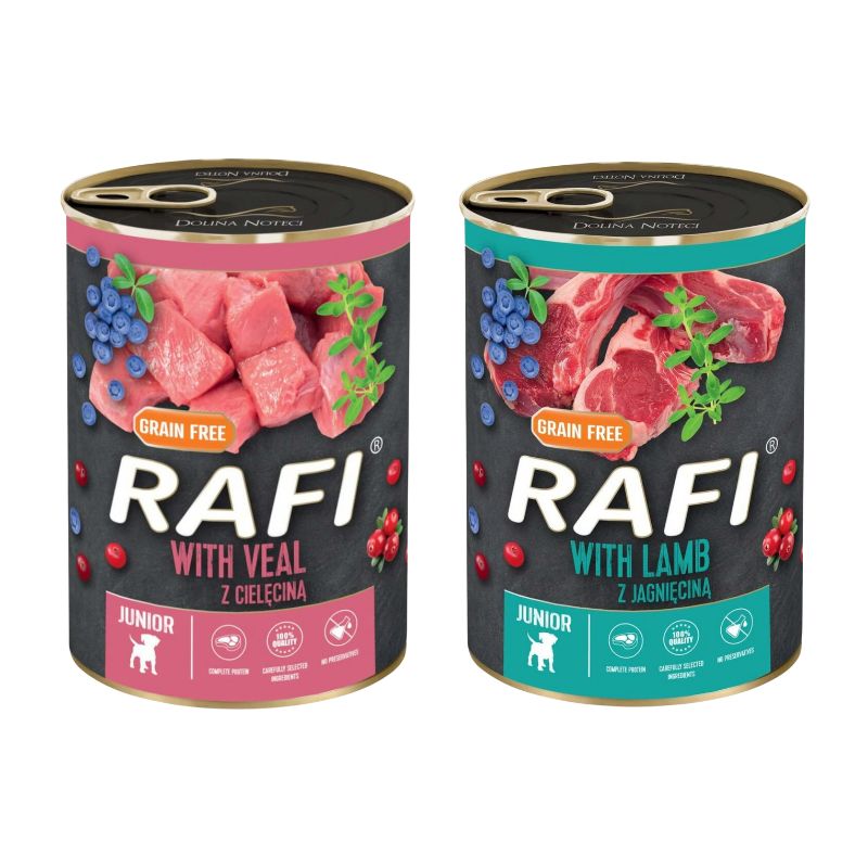 Dolina Noteci Rafi Junior Mix Smaków Mokra Karma Dla Psa 24x400g