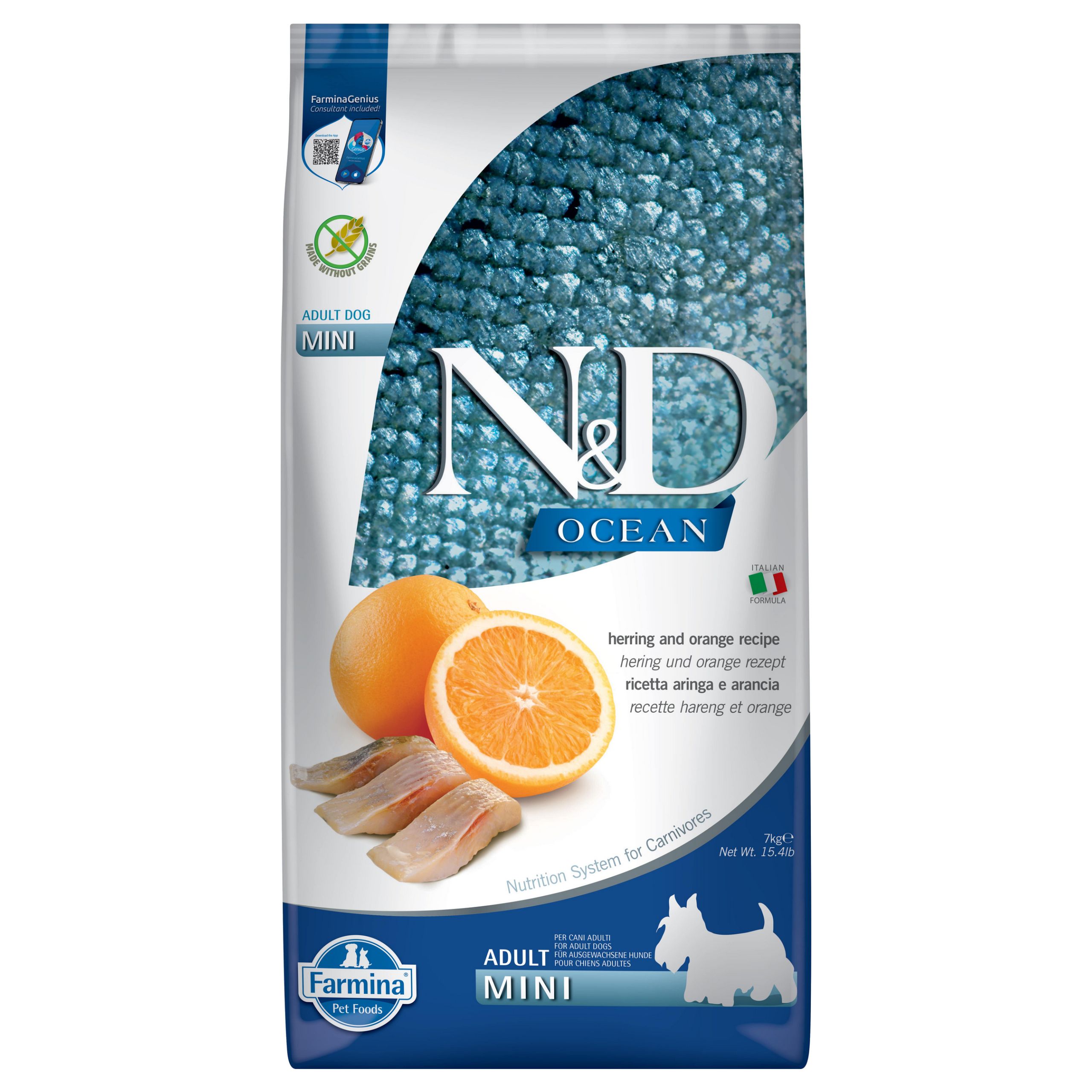 FARMINA N&D Ocean Adult Mini Herring&Orange 7kg