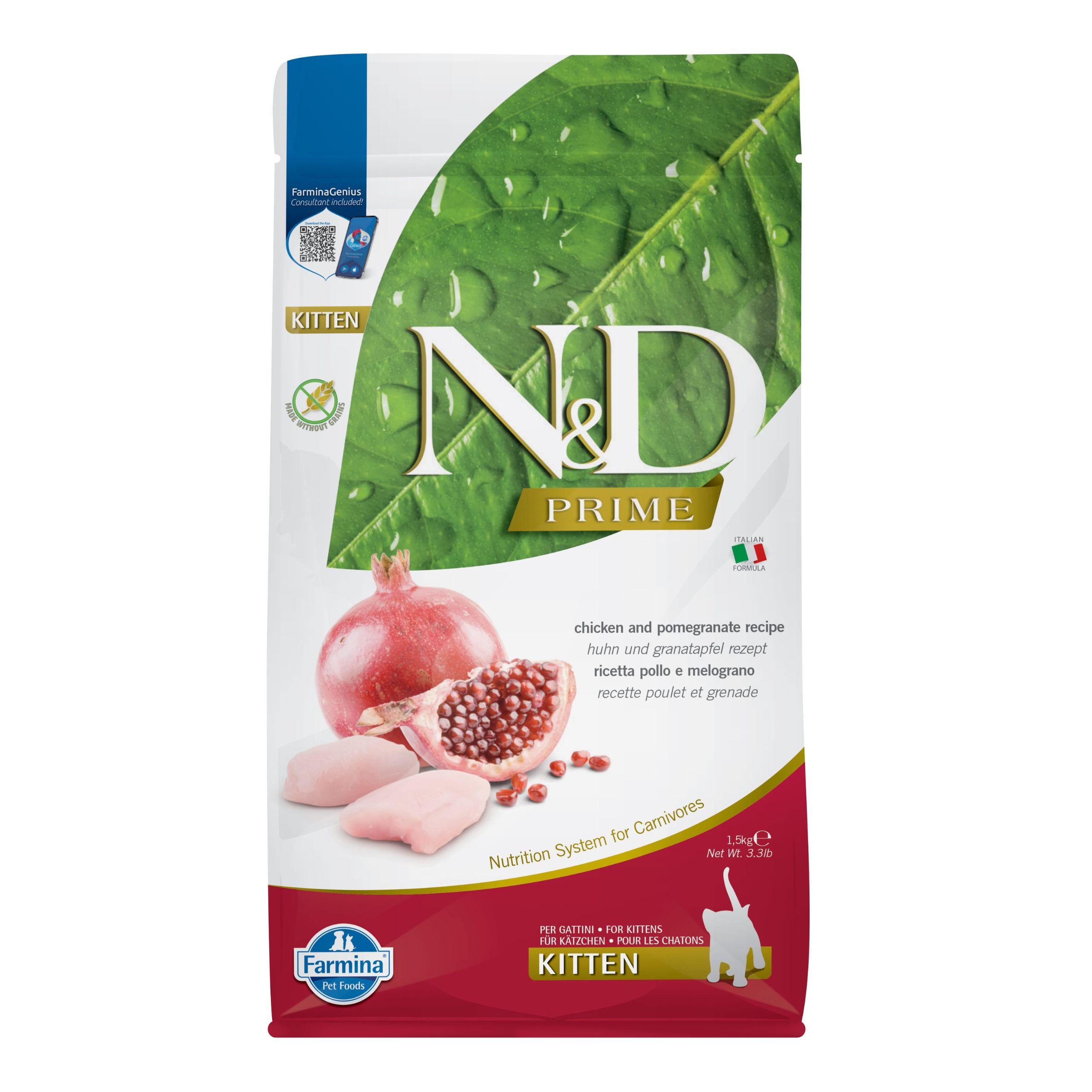 FARMINA N&D Prime Kitten Chicken & Pomegranate 1,5kg