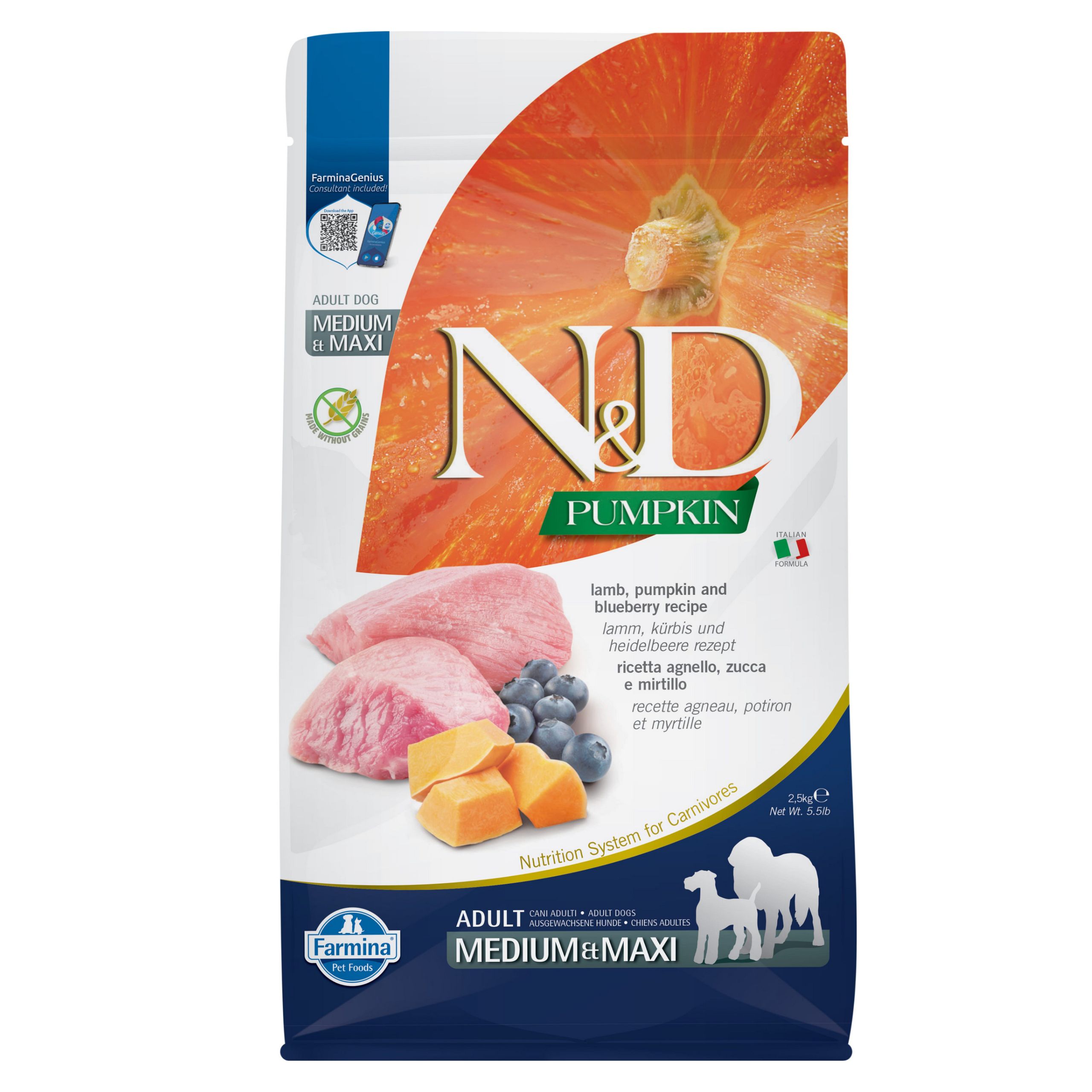 FARMINA N&D PUMPKIN Adult Lamb Medium/Maxi
