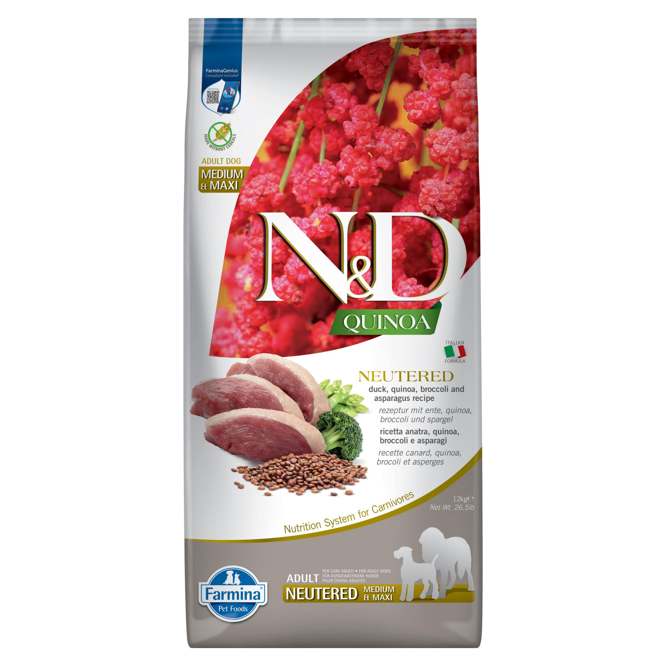FARMINA N&D Quinoa Neutered Adult Medium Maxi 12kg