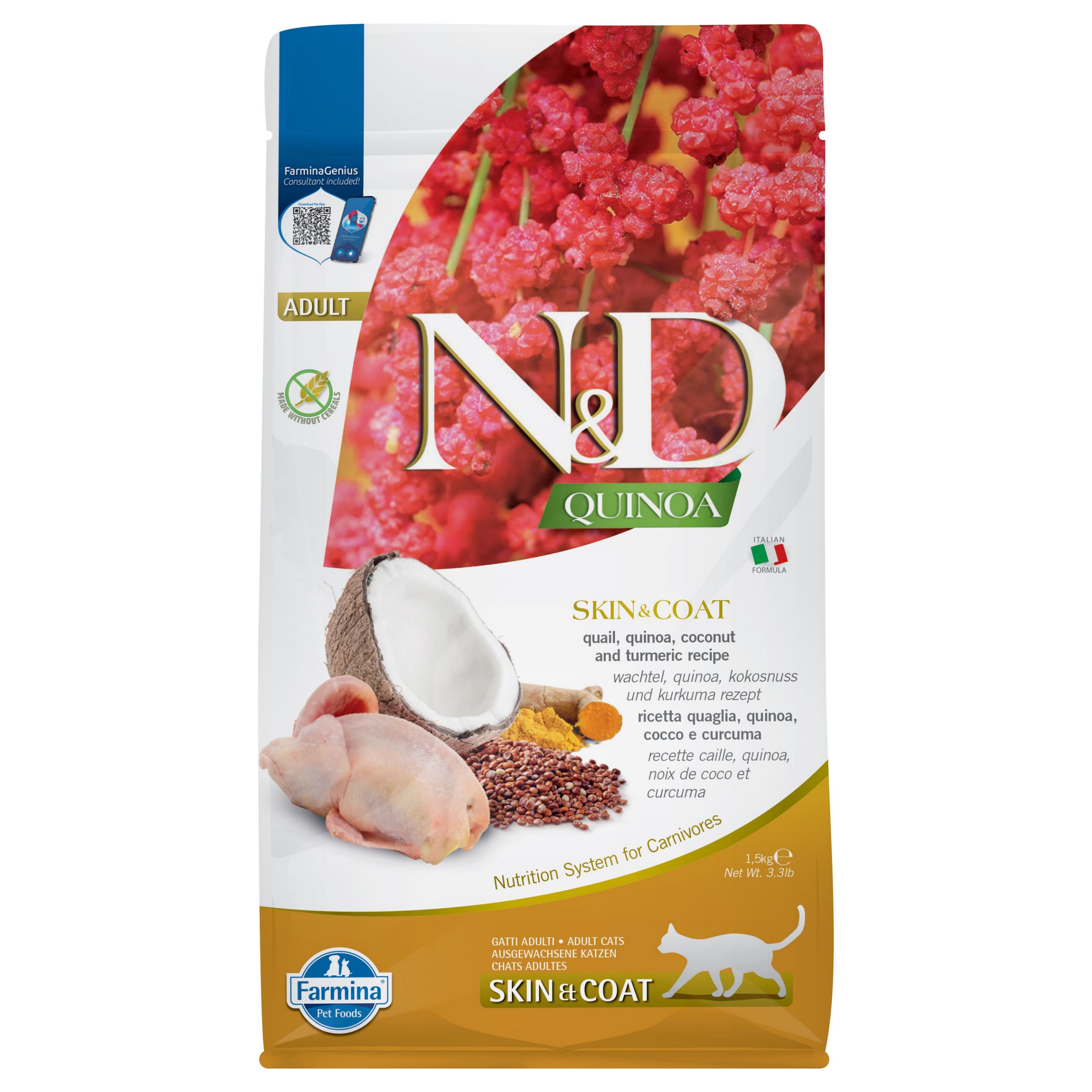 FARMINA N&D Quinoa Skin&Coat Quail 1,5kg